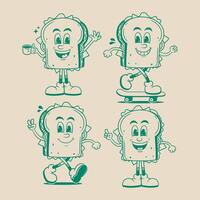 Sandwich Character, Toast Mascot Character vector