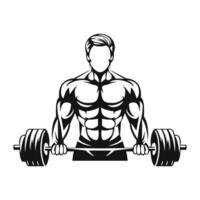 Minimal Bodybuilder Lifting Dumbbell Silhouette vector