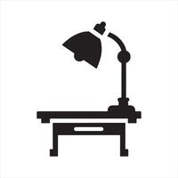 Table reading lamp icon silhouette on white background vector