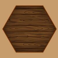 realistic imitation of wood texture on a polygonal shape vector