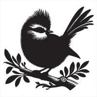 Nice Pan kauri Bird art silhouette on white background vector