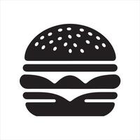 Hamburger silhouette on white background vector