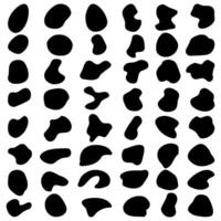 Silhouettes of pebbles, drops and stones. Random Blotch. Drop of Liquid, Fluid. vector