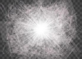 Glow light effect. Starburst with sparkles. vector