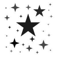 Random star fireworks with falling stars on a white backdrop vector