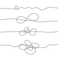 Abstract tangled lines for creative texture designs. Set vector