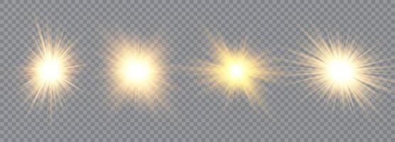 White glowing light explodes on a background. Sparkling magical dust particles. Bright Star. Transparent shining sun, bright flash.To center a bright flash. vector