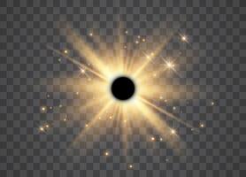 Light effect of lens flares. Starburst with sparkles. vector