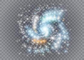 Christmas stars with shimmering light and sparkling particles vector