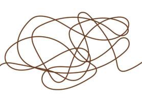line of tangled thread over white background. colorful design. vector