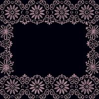A square frame with flowers on a black background vector