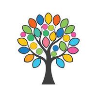 beautiful tree in abstract style, trees with leaves that are colorful vector