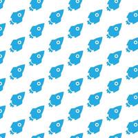 Blue space rocket pattern . Space rocket background . illustration vector