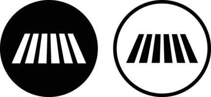Cross walk icon set in two styles isolated on white background . illustration vector