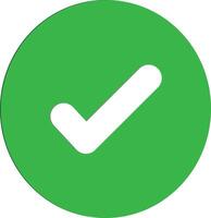 Green 3d tick icon . Green check mark icon . Approved icon . Done symbol . Correct icon vector