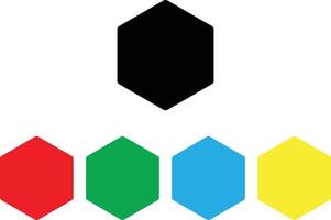 Colorful hexagon icon set in different colors . illustration vector