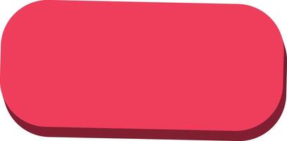 Red 3D rectangular button icon isolated on white background . Blank rectangular button icon vector
