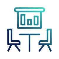 Meeting room icons. editable stroke icon graphic design. with outline style and gradient colors. symbol logo illustration. vector