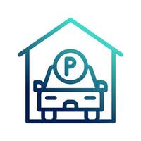 Parking icons. with outline style and gradient colors. suitable for websites, UI and mobile apps. vector