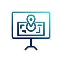 Map icons. editable stroke icons graphic design. with outline style and gradient colors. symbol logo illustration. vector