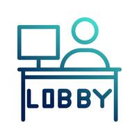 Lobby icons. hotel, support, reception, with outline style and gradient colors. symbol logo illustration. vector