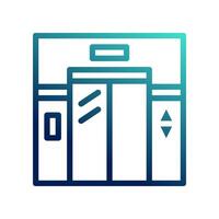 Elevator icons. elevator, hotel, building, with outline style and gradient colors. symbol logo illustration. vector