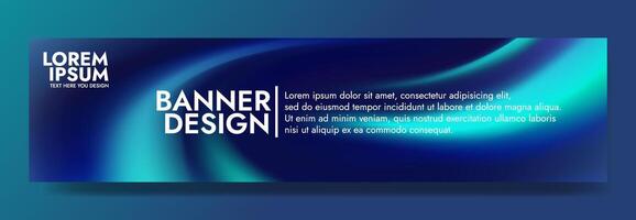 Dynamic and modern abstract banner with a flowing blue wave. Perfect for websites, presentations, and marketing materials. vector