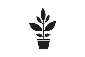 plant in pot icon illustration vector