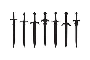 a set of swords on a white background vector