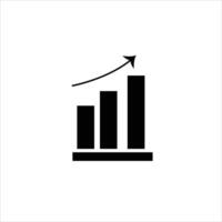 Growing bar graph icon in black on a white background. illustration vector