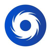 Intense Circular Blue Typhoon Icon. vector