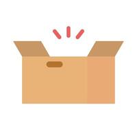 Emphasized open cardboard box icon. vector