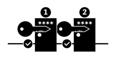 OAuth Authorization Process with Secure Keys. Multi-factor Authentication. vector