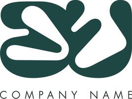 Creative Abstract Initial Letter BU Logo Design vector