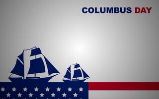 Columbus Day Background with ships and copy space area vector
