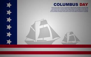 columbus day greeting background with United States flag and empty space area. vector