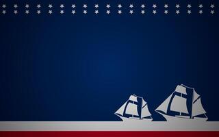 Celebration of Columbus Day Copy Space Background with silhouette of Columbus ship vector