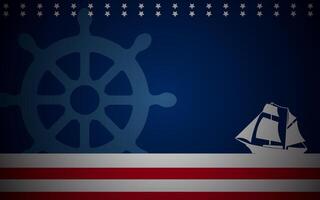 Columbus Day Background with ships and copy space area vector