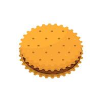 Round cookie with brown filling and brown spots illustration suitable for food blogs, bakery websites, dessert recipes, and culinary design projects vector