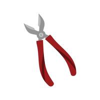 Red handled pliers illustration with metal jaws suitable for construction, woodworking, repairs, and diy projects versatile tool with a comfortable grip vector