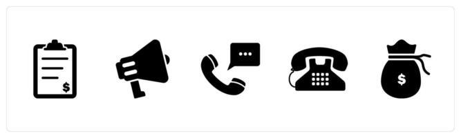 A set of 5 Mix icons as invoice, announcement, communication vector