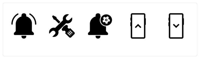 A set of 5 Business icons as notification, replacement, notification vector