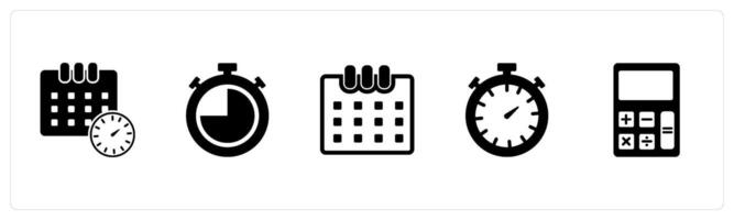 A set of 5 Mix icons as schedule, alarm, calendar vector