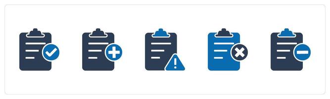 A set of 5 Document icons as approve page, create page, page maintenance vector