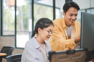 team programmer focuses on software development, site design, and the advancement of coding and programming technology.concepts for technological development photo