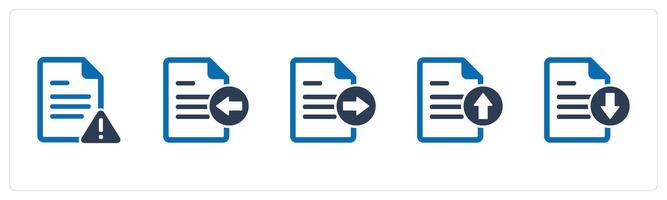 A set of 5 Document icons as page error, receive file, send file vector