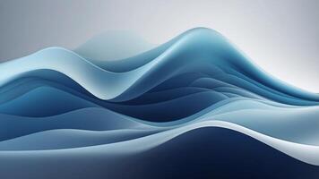 Abstract blue wave design with smooth gradients and soft lines. photo