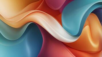 Abstract colorful wave design with smooth gradients and flow. photo