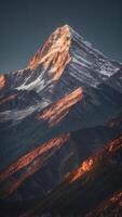A mountain peak that constantly changes shape, as if sculpted by unseen hands. photo