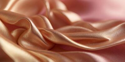 A smooth, shiny gold and pink metallic gradient background. photo
